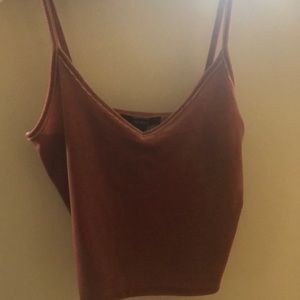 velvet plush pink tank crop top